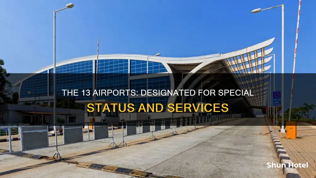 what are the 13 designated airports