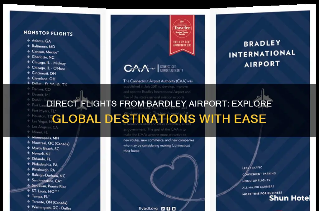 what cities does bardley airport fly direct to