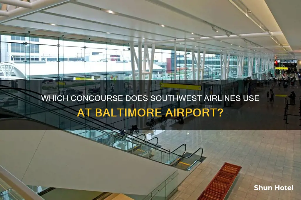 what concourse does sw airlines fly into baltimore airport
