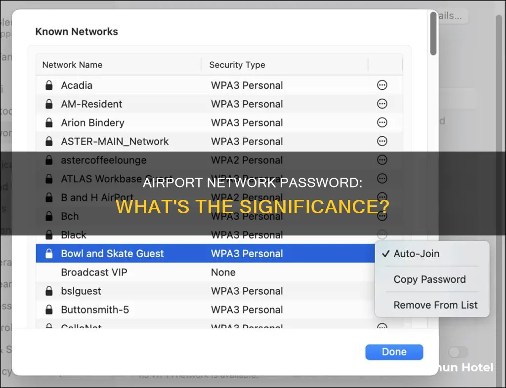 what does airport network password mean