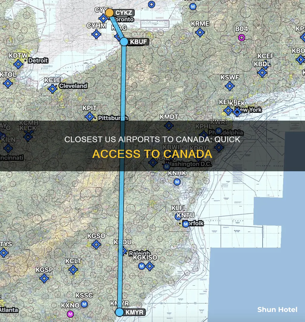 what is closest us airport to canada border