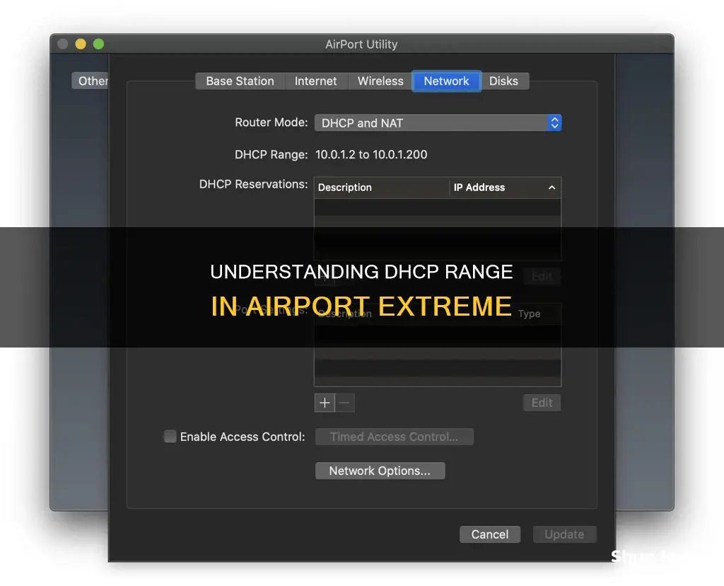 what is dhcp range airport extreme