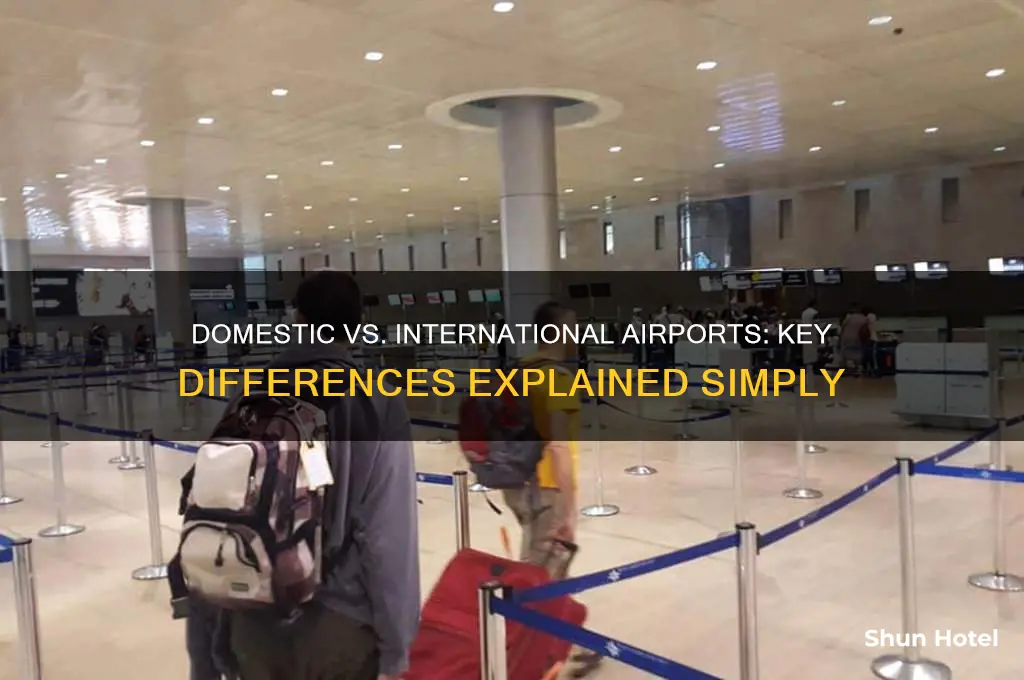 what is the difference between a domestic and international airport