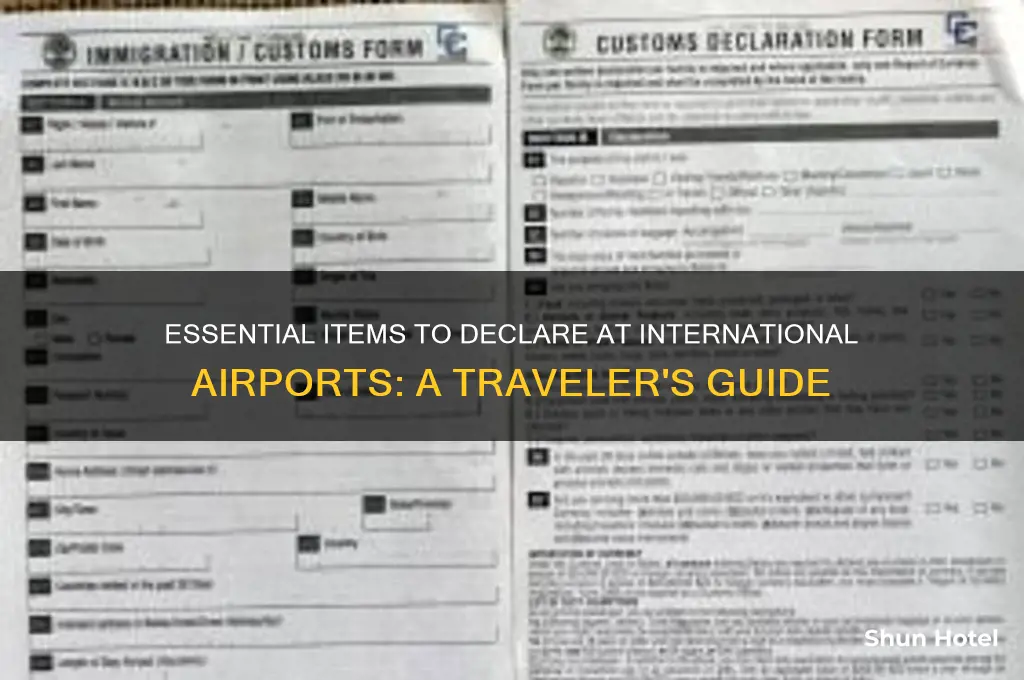 what items need to be claimed at international airport