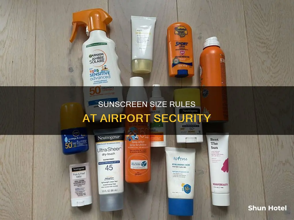 what size sunscreen can you take through the airport