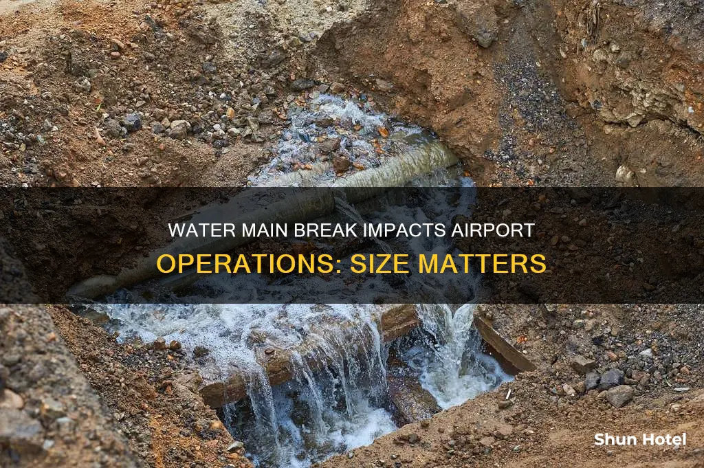 what size watermain break at airport
