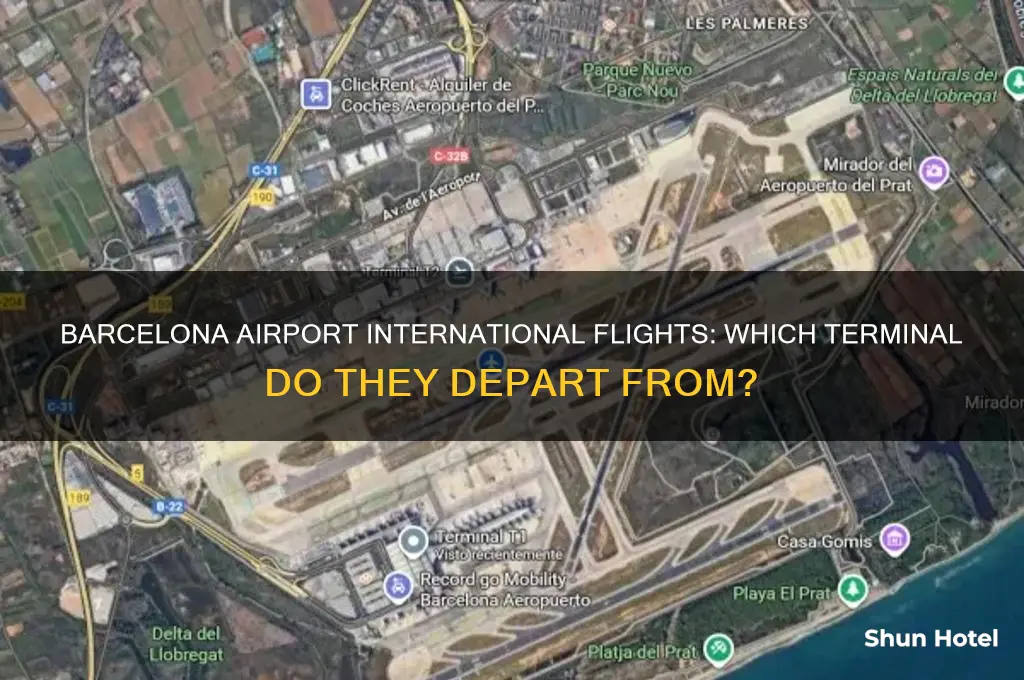 what terminal do internation flights depart from at barcelona airport