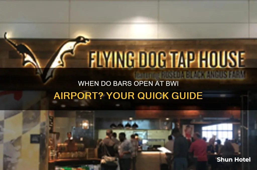 what time do bars open at bwi airport