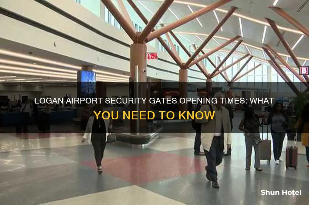 what time do security gates open at logan airport