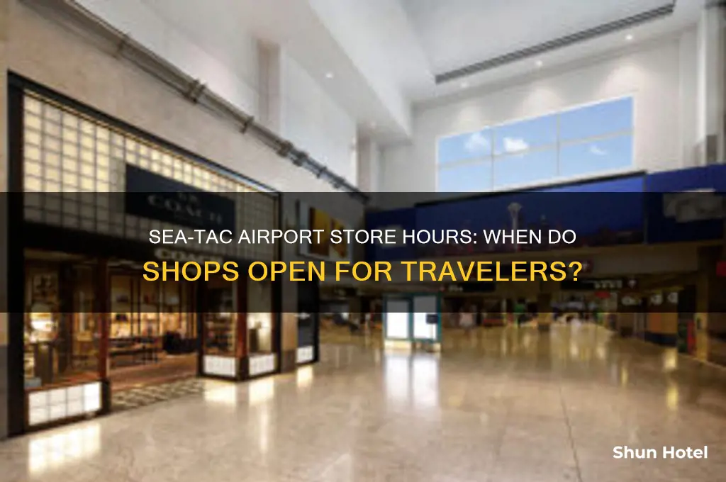 what time do stores open at sea tac airport