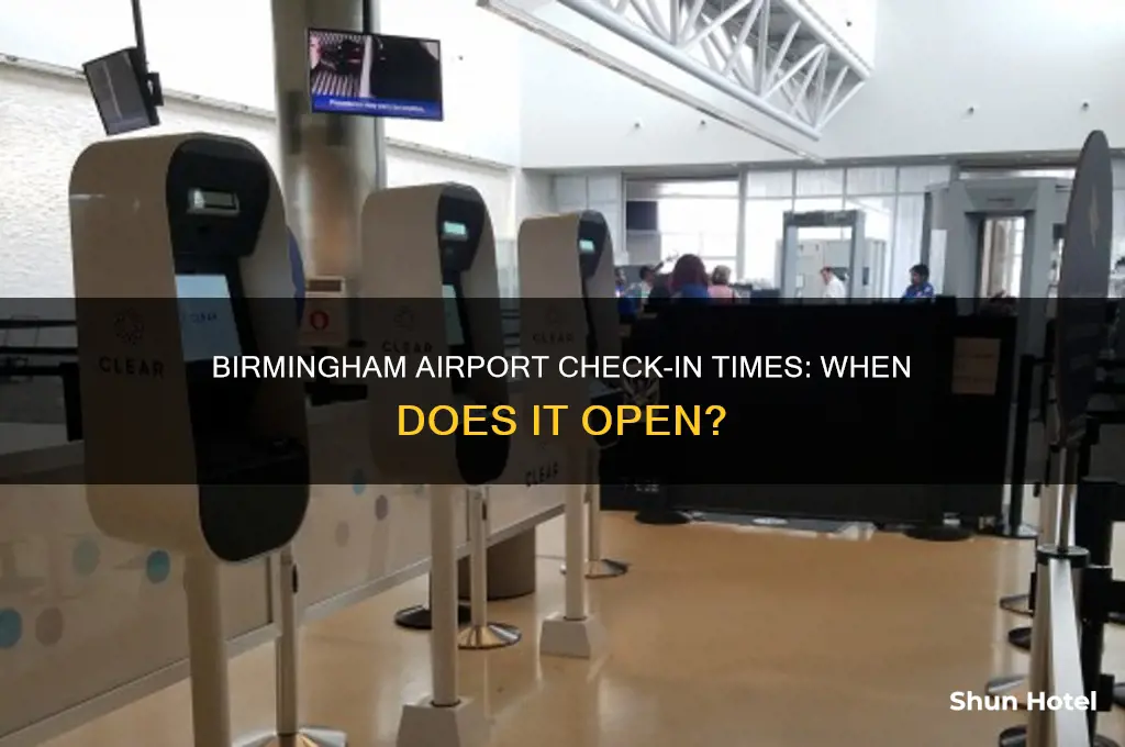 what time does check in open birmingham airport