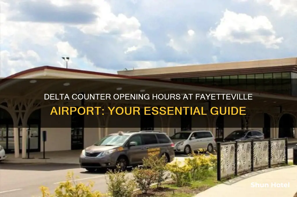 what time does delta counter open at fayetteville airport