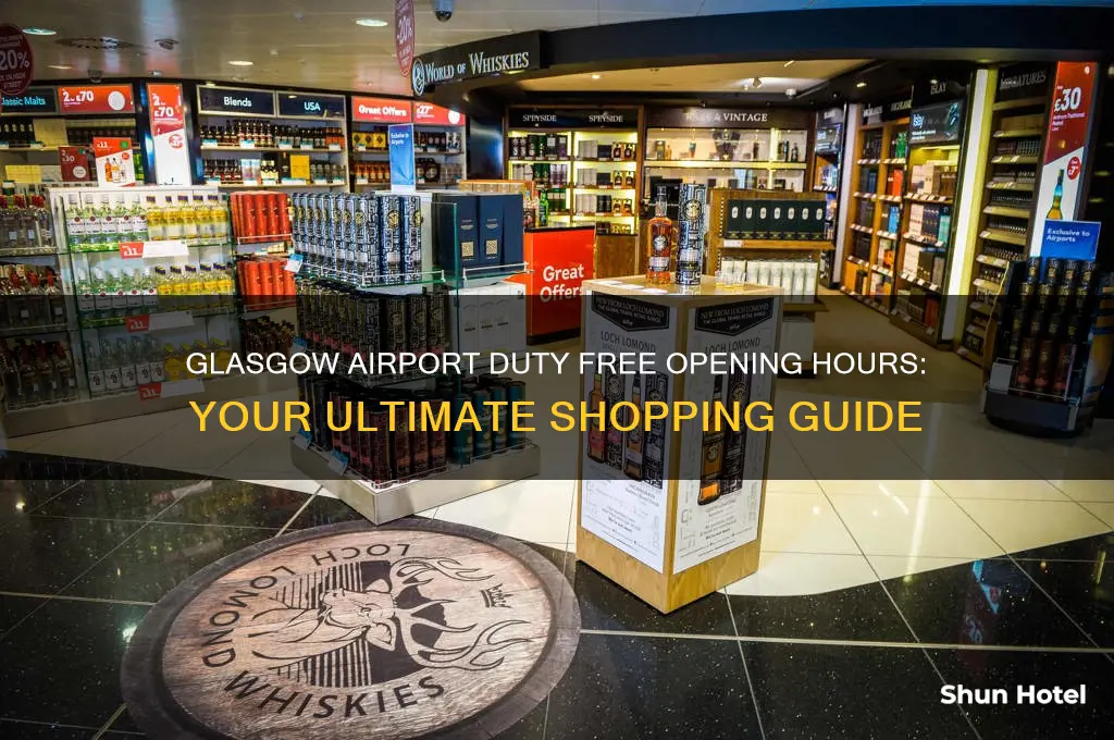 what time does duty free open at glasgow airport