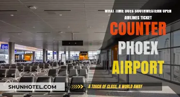 Southwestern Airlines Ticket Counter Opening Hours at Phoenix Airport