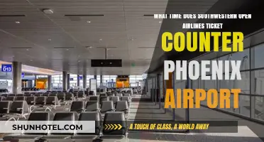 Southwestern Airlines Ticket Counter Opening Time at Phoenix Airport