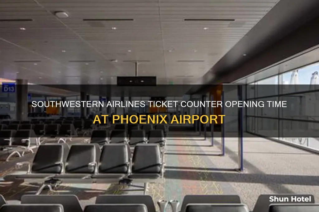 what time does southwestern open airlines ticket counter phoenix airport