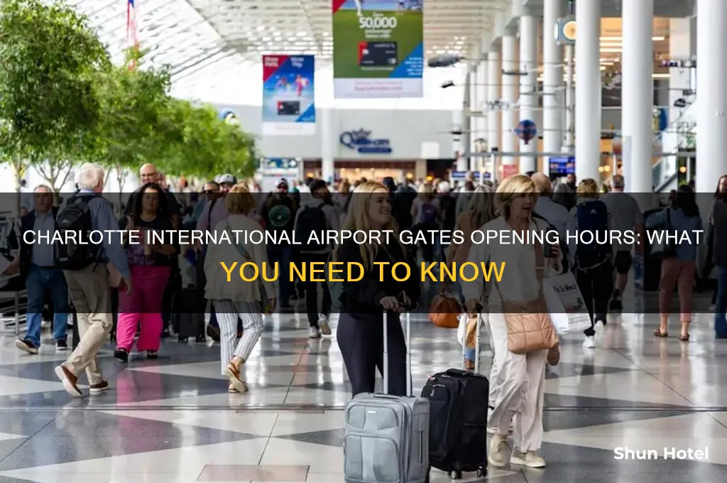 what time does the gates open at charlotte international airport