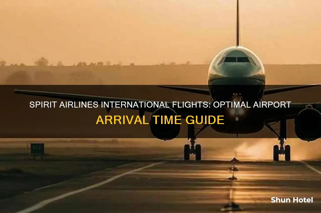 what time to be at airport international spirit airlines