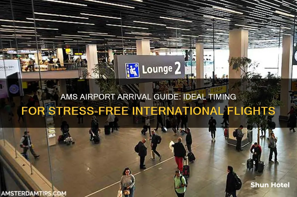 what time to get to airport ams before international flight