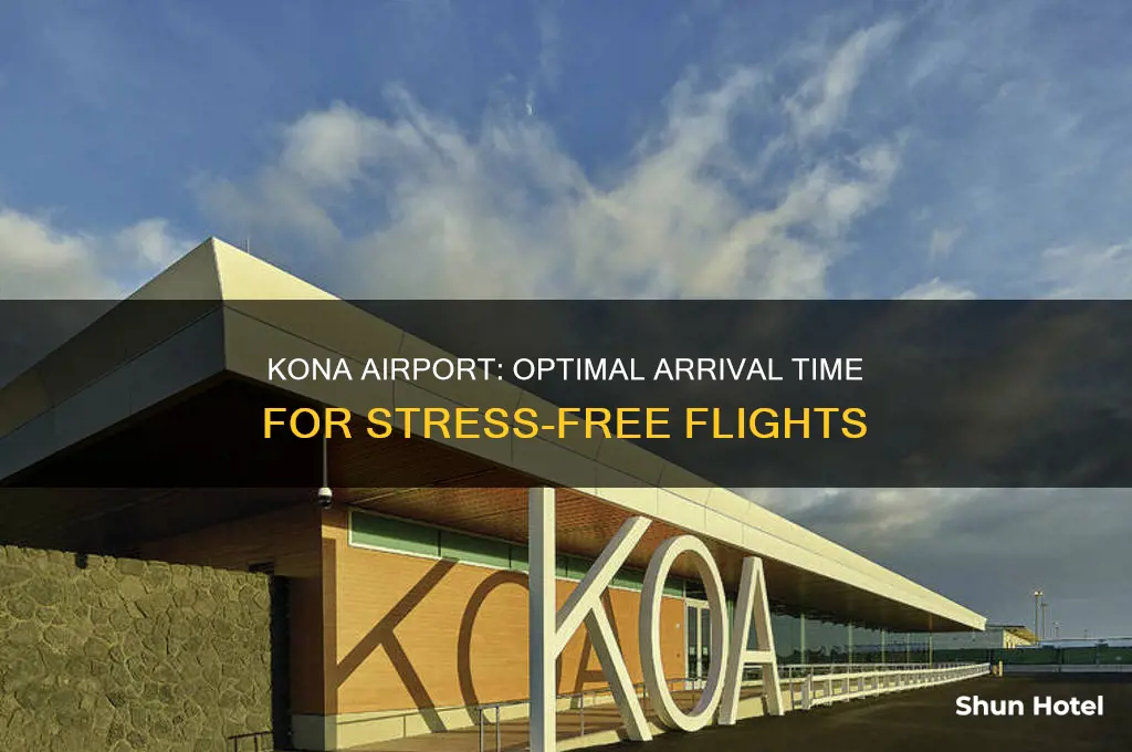 what time to get to kona airport before flight