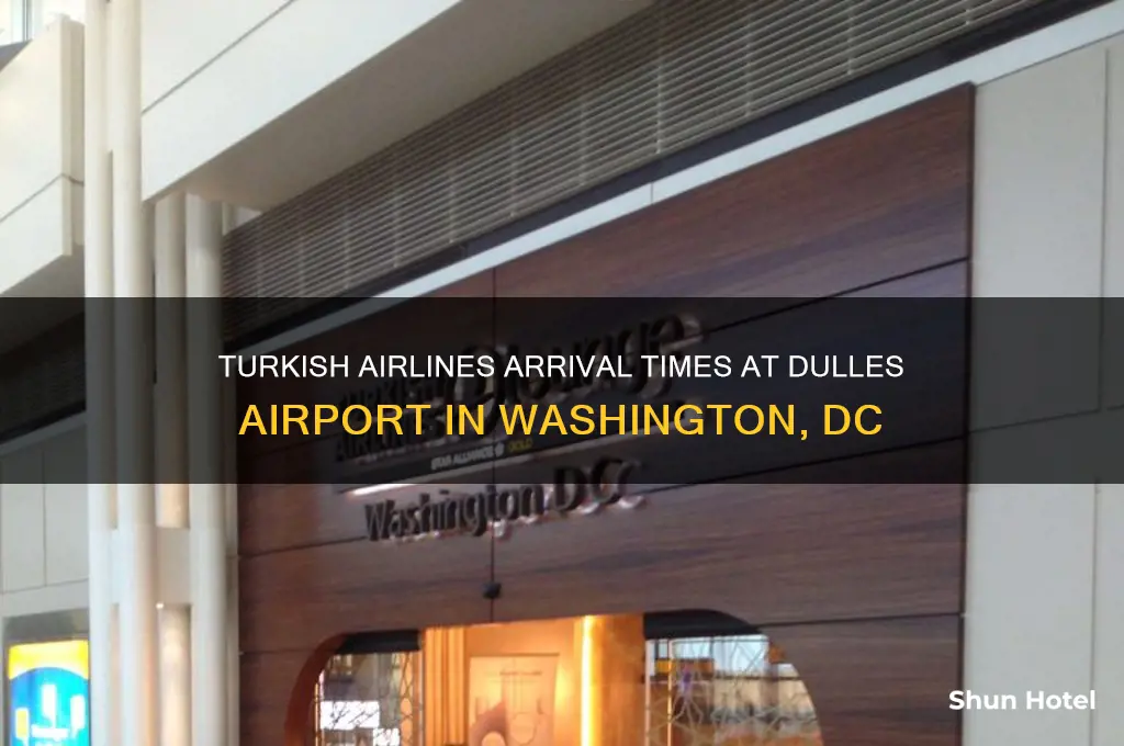 what time turkish airline gets to dulles airport in dc