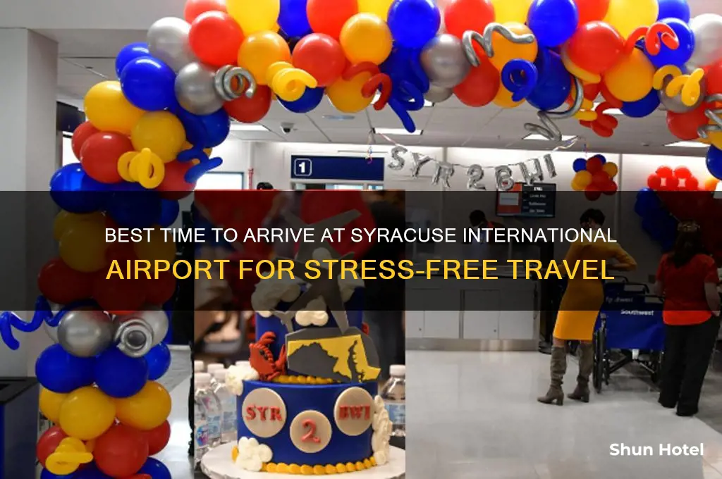 when ahould you get to syracuse international airport