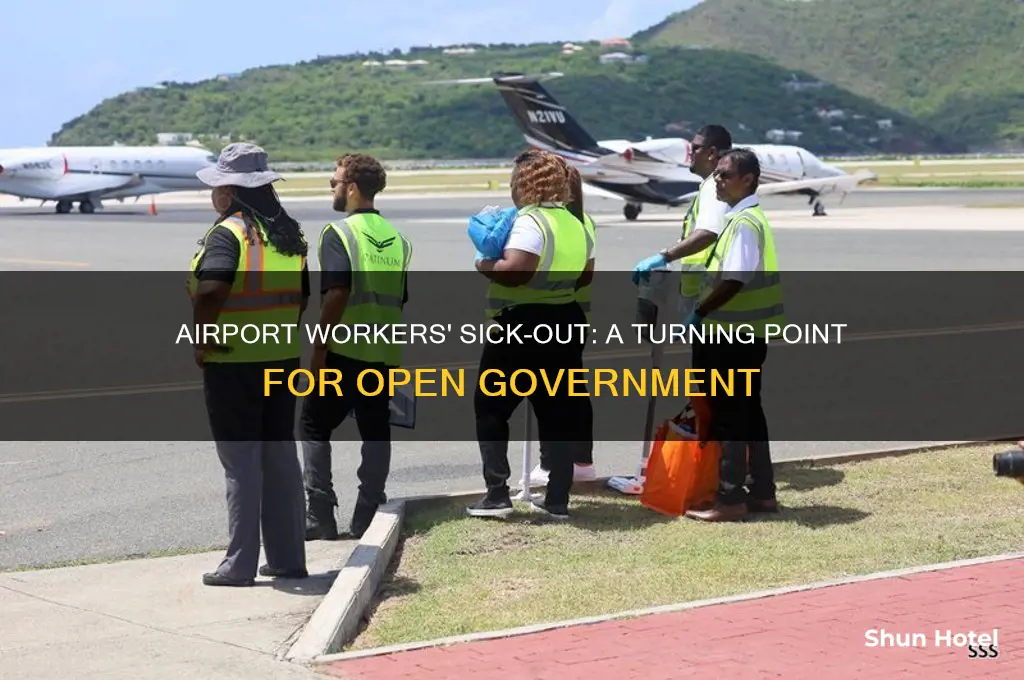 when did airport workers call out sick and open government