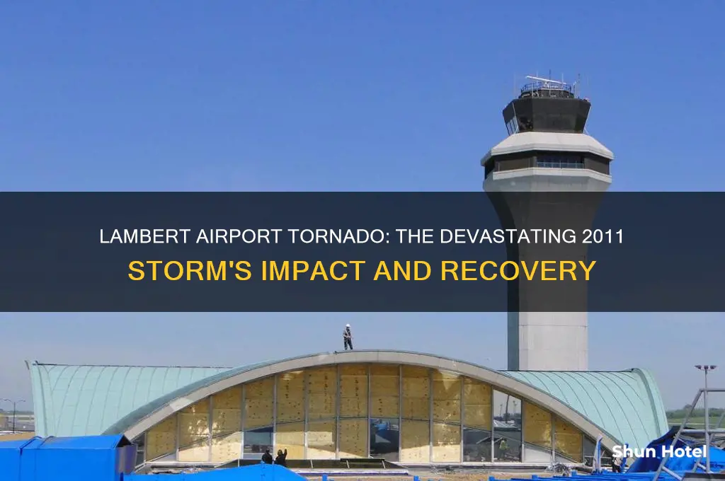 when did lambert airport get hit by tornado