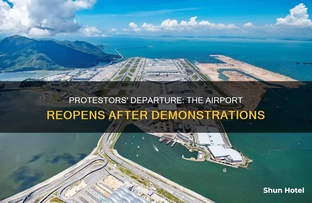 when did protestors leave the airport