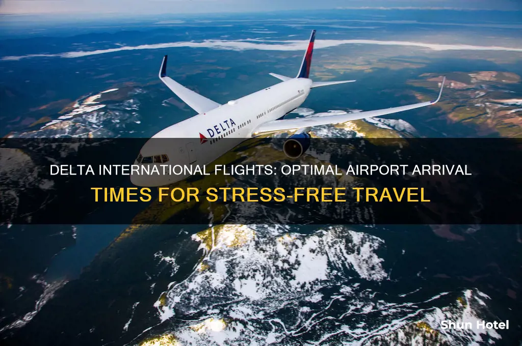 when to arrive at airport for international flight delta
