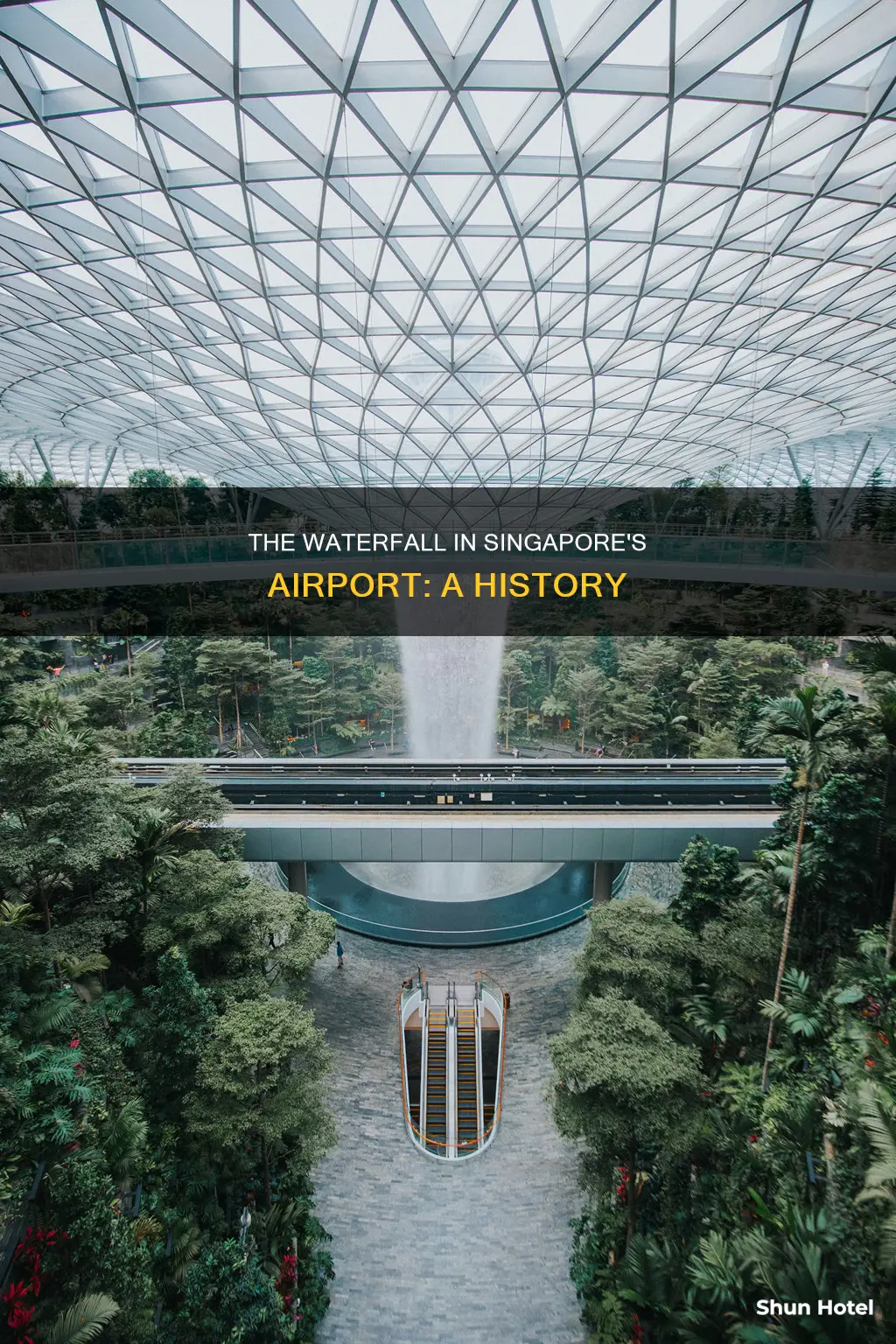when was singapore airport waterfall built