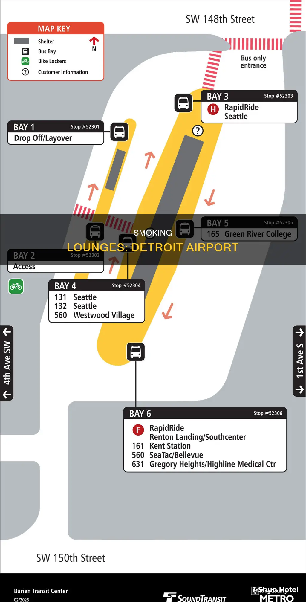 where can i smoke at detroit airport