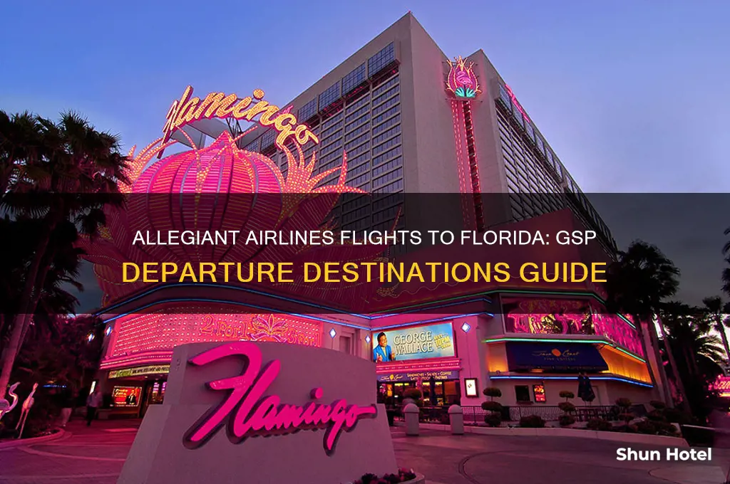 where does alligent airlines fly to florida airports from gsp