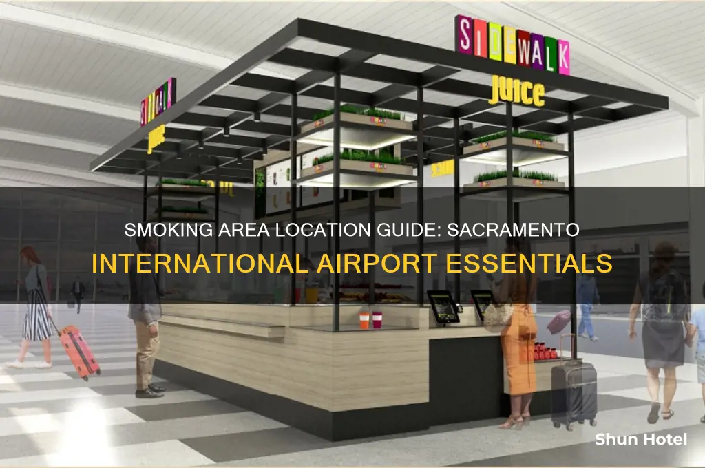 where in sac international airport is the smoking area