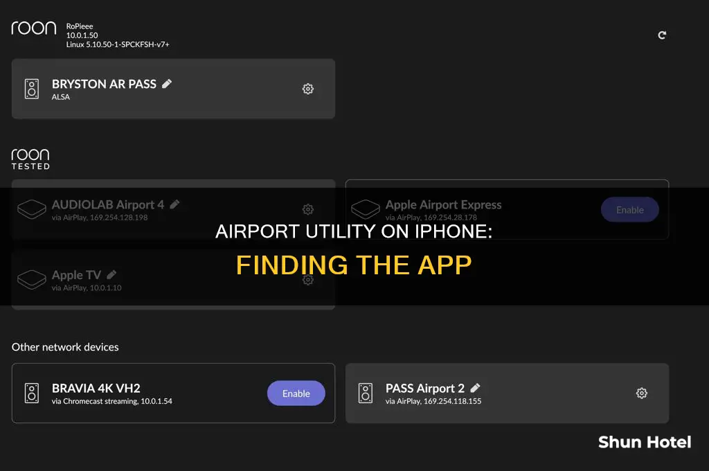 where is airport utility on iphone