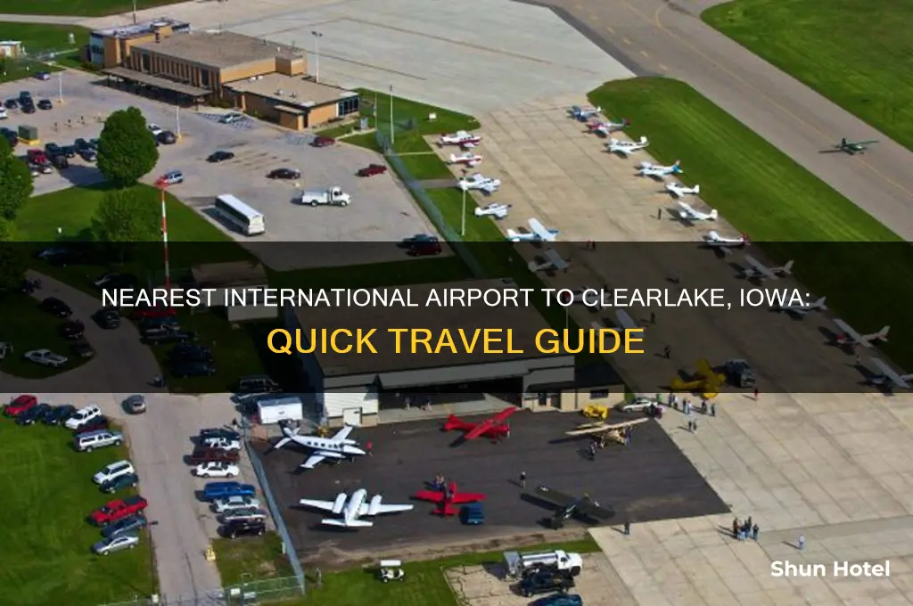 where is the nearest international airport to clearlake iowa