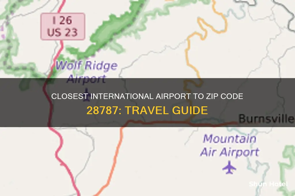 where is the nearest international airport to zip code 28787