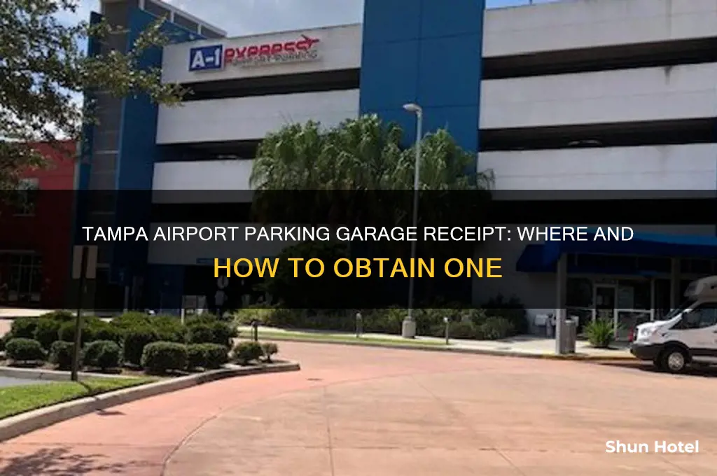 where to get reciept for tampa airport parking garage