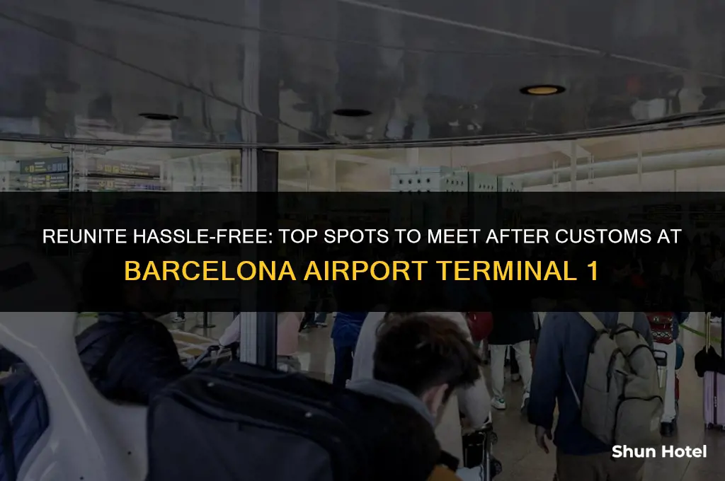 where to meet after customs at barcelona airport terminal 1