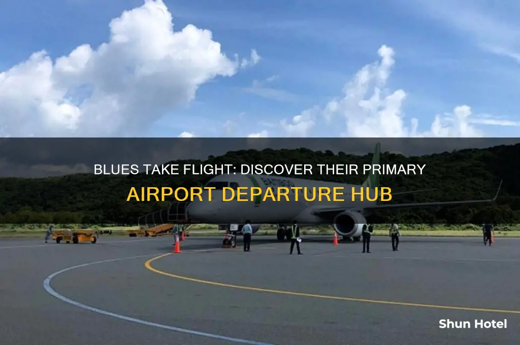 which airport do the blues fly out of