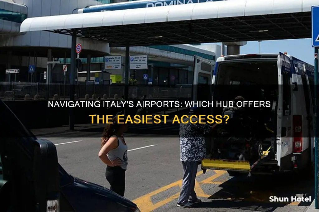 which airport is easier to get to in italy