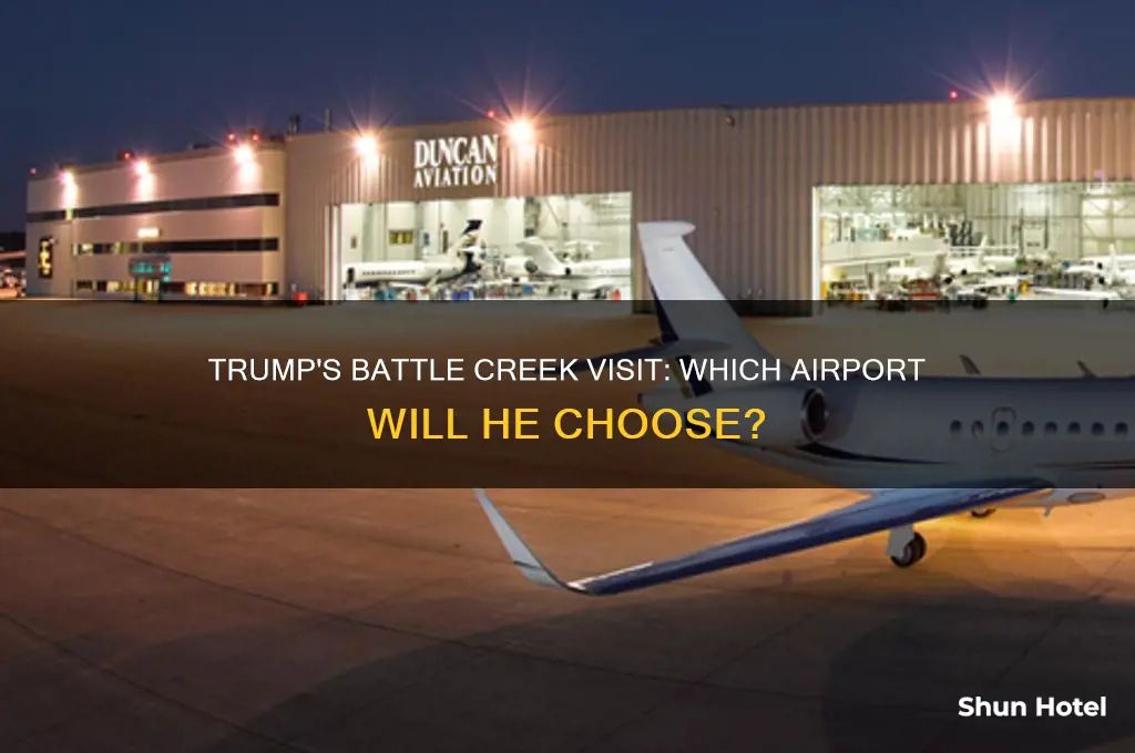 which airport will trump fly into battle creek t