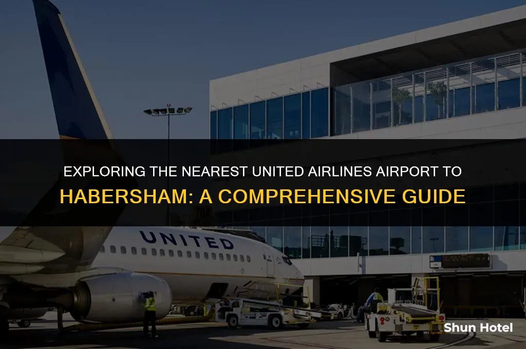 which airport with united air is closest to habersham