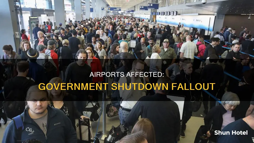which airports affected by government shutdoown