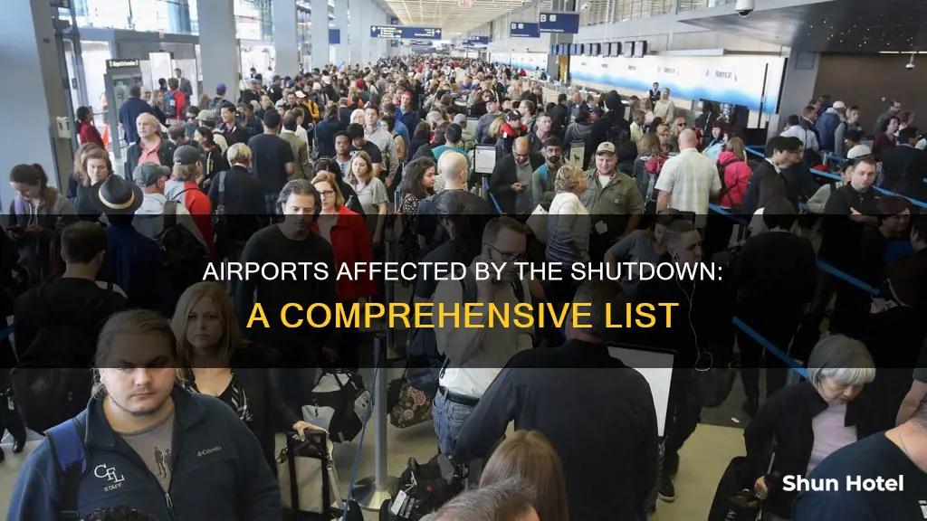 which airports are affected by shutdown