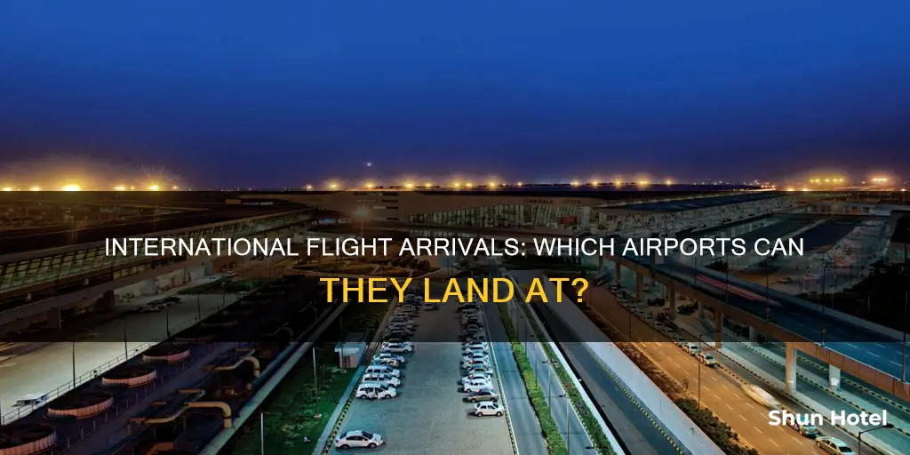 which airports can international flights land