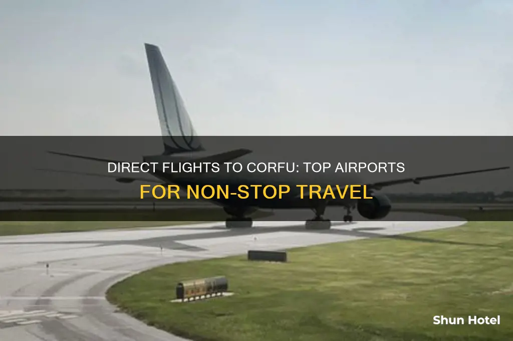 which airports fly direct to corfu