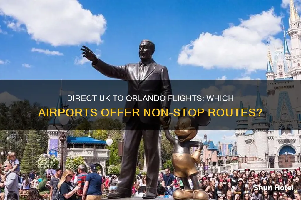 which airports fly direct to orlando from uk