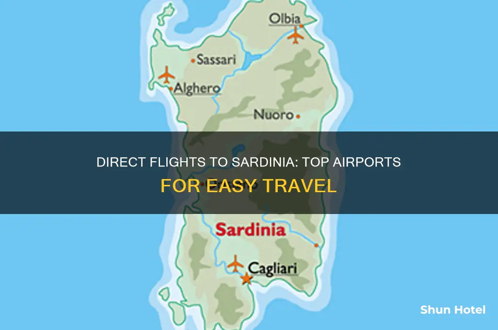 which airports fly direct to sardinia