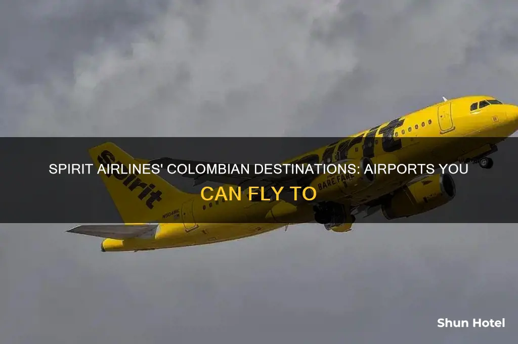 which airports in colombia does spirit airlines fly to